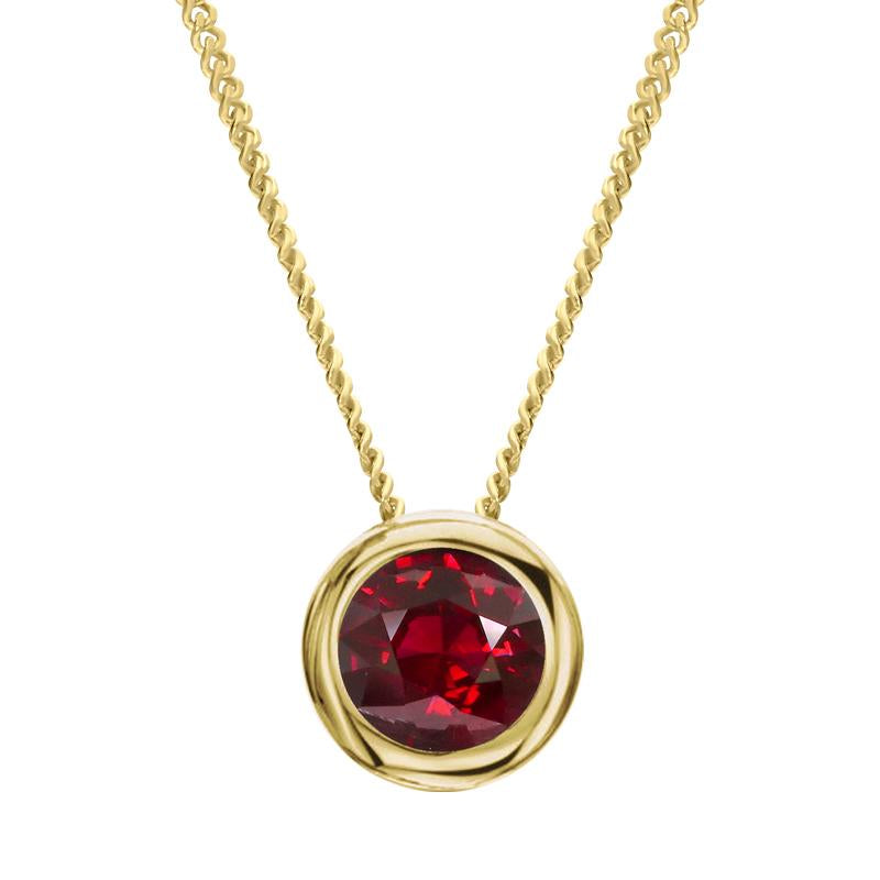 18ct Yellow Gold 0.67ct Ruby Round Necklace