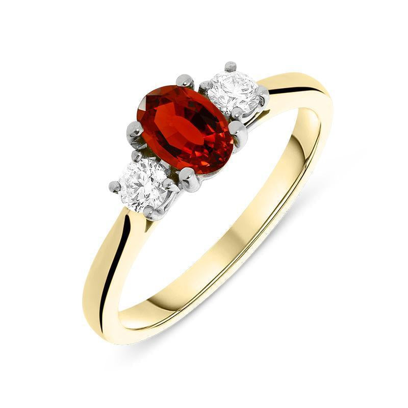 18ct Yellow Gold Ruby and Diamond Trilogy Ring - Option1 Value Yellow Gold