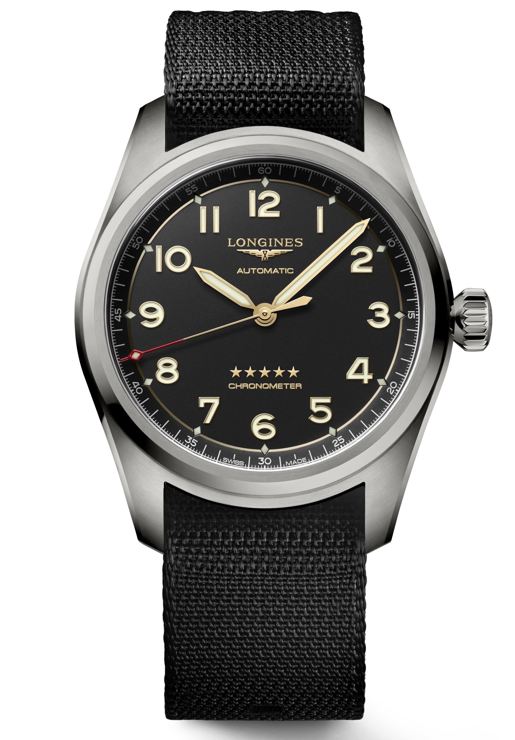 Longines Watch Spirit Titanium 40 NATO Strap Mens - Grey