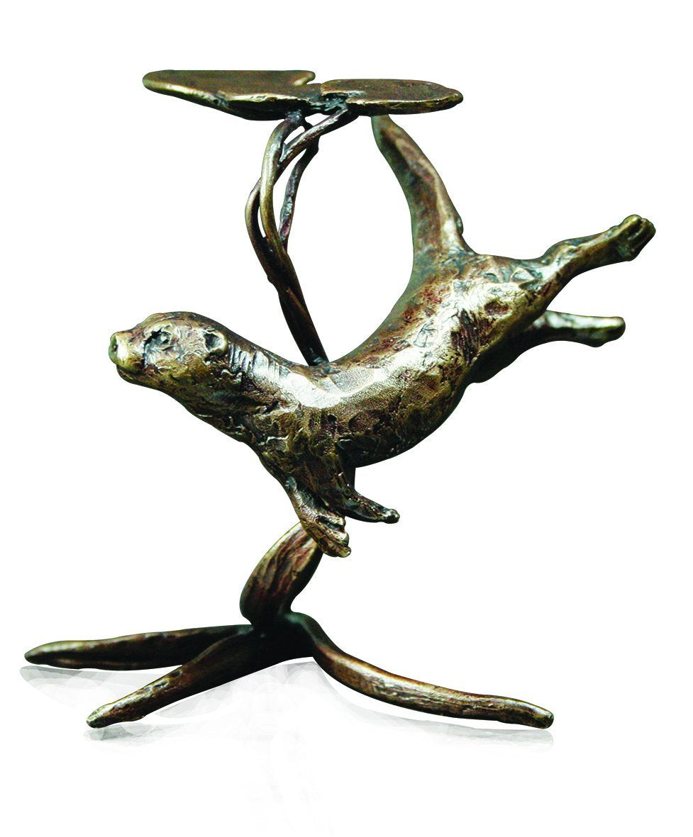 Art In Bronze Otter Swimming Figurine