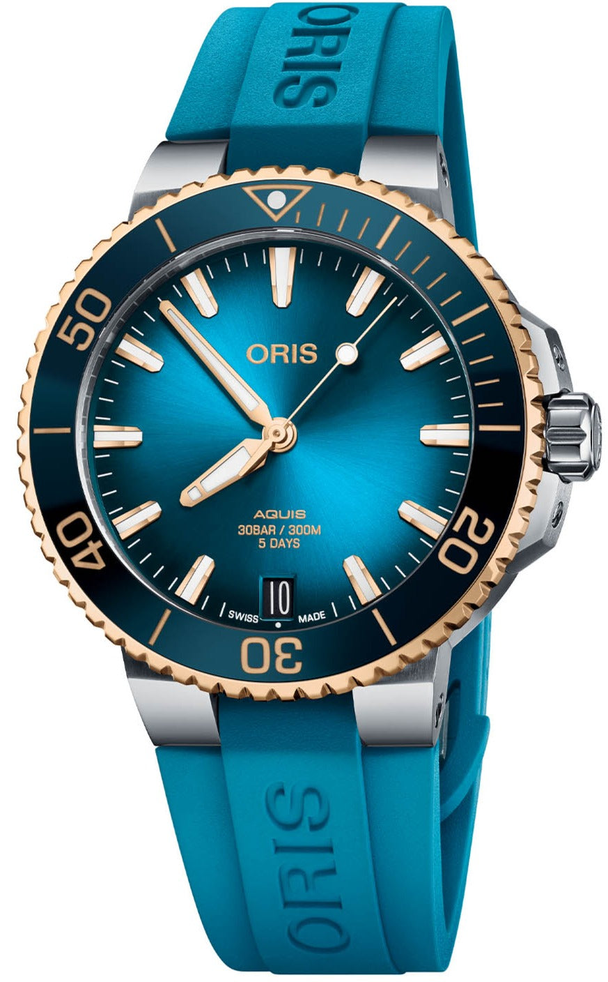 Oris Watch Aquis Date Calibre 400 Bi-Colour Blue Rubber