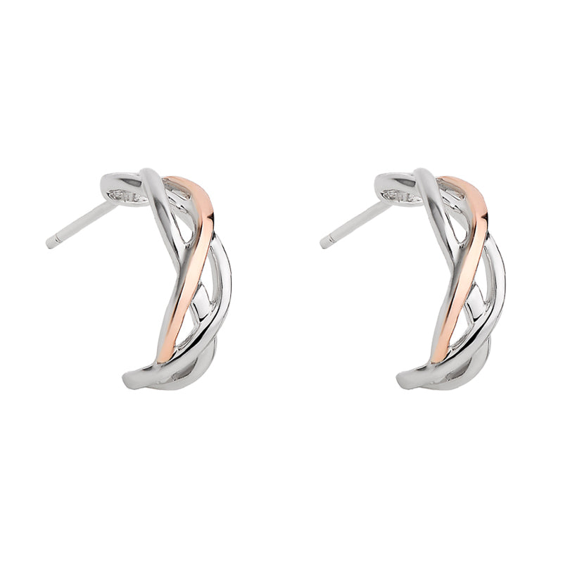 Clogau Eternal Love Sterling Silver Weave Hoop Earrings - Silver