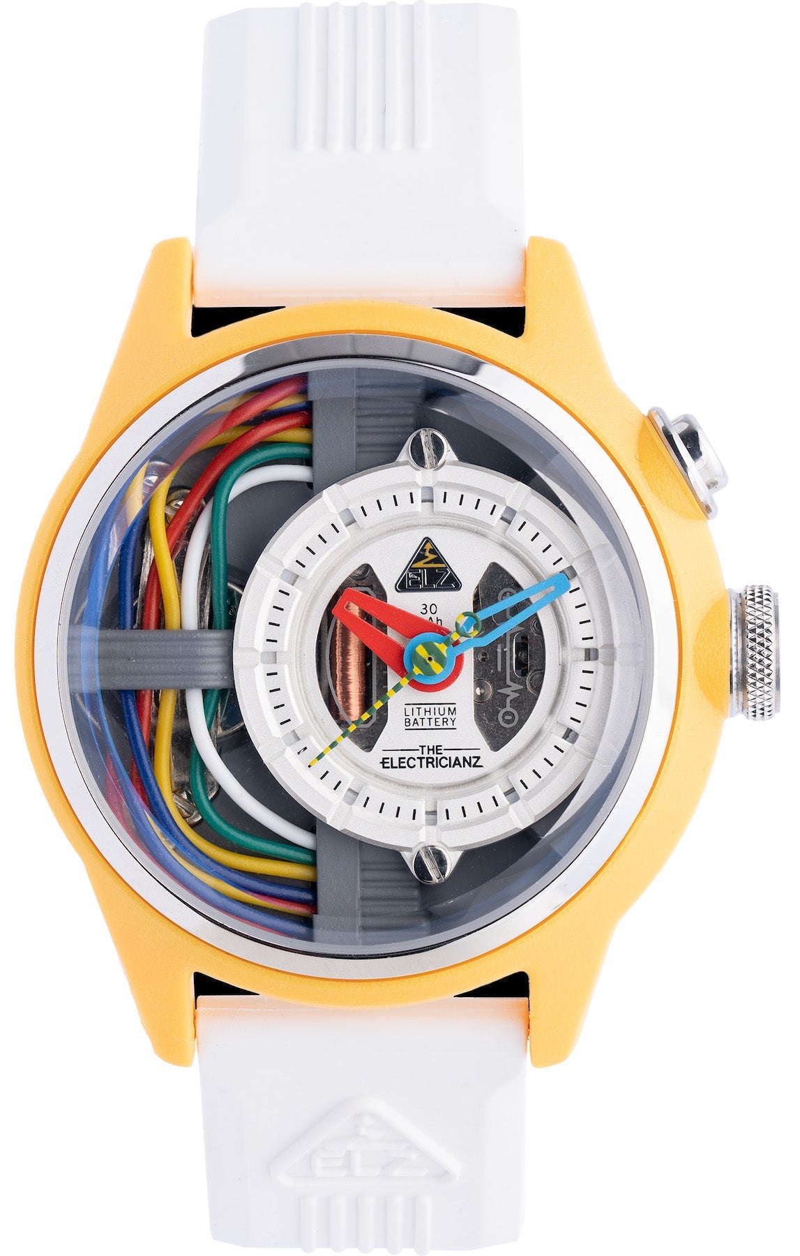 Electricianz Watch Nylon Cable Z 42mm White Rubber - Silver