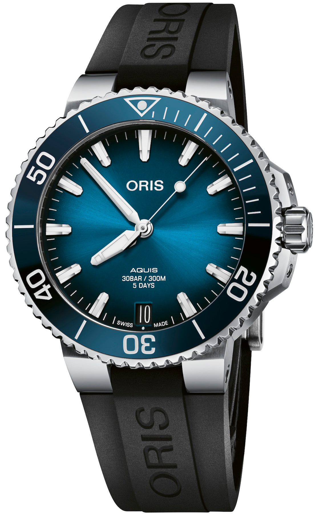 Oris Watch Aquis Date Calibre 400 Blue Rubber - Blue