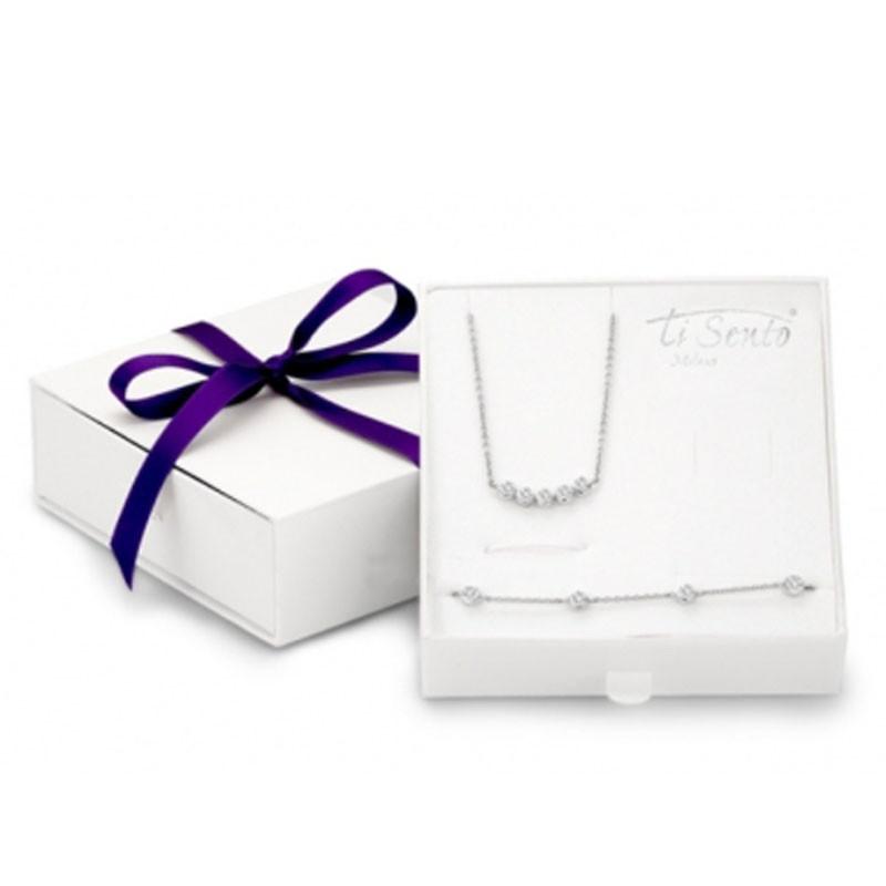 Ti Sento Gift Set Silver With White Cubic Zirconia - TITLE