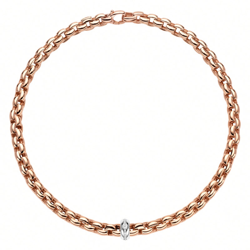 Fope Eka 18ct Rose Gold 0.19ct Diamond Necklace