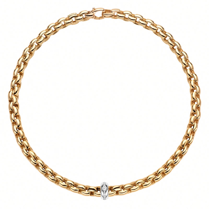 Fope Eka 18ct Yellow Gold 0.19ct Diamond Necklace