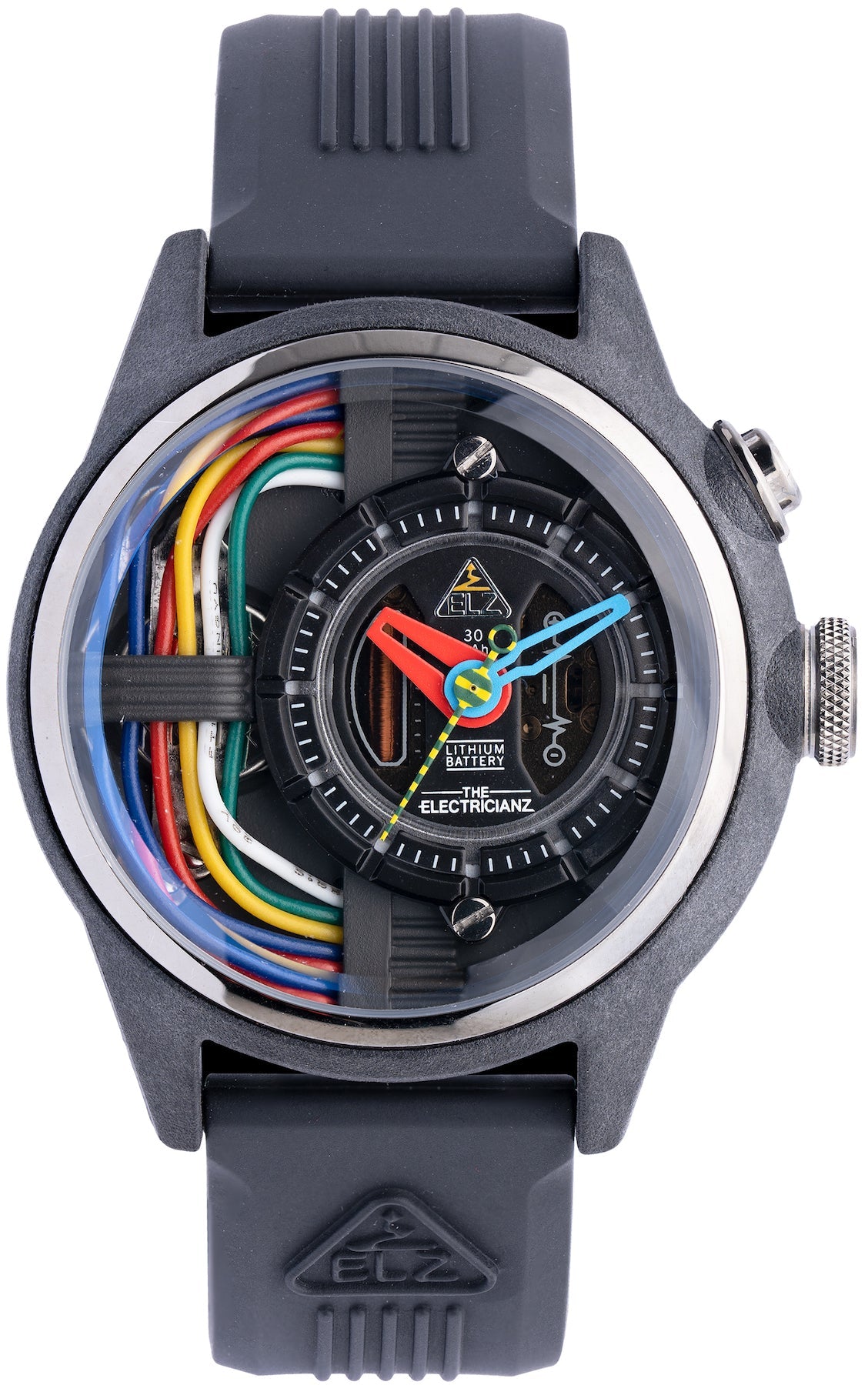 Electricianz Watch Nylon Carbon Z 42mm Black Rubber - Black