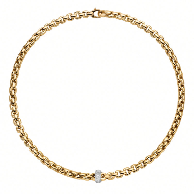 Fope Eka Anniversario 18ct Yellow Gold 0.40ct Diamond Necklace