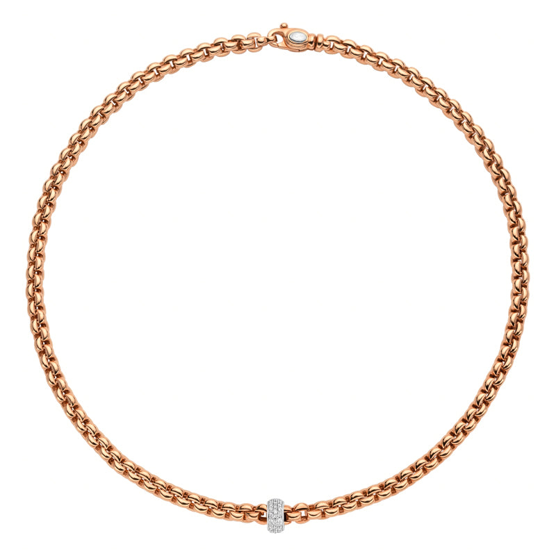 Fope Flex'It Eka 18ct Rose Gold 0.37ct Diamond Necklace