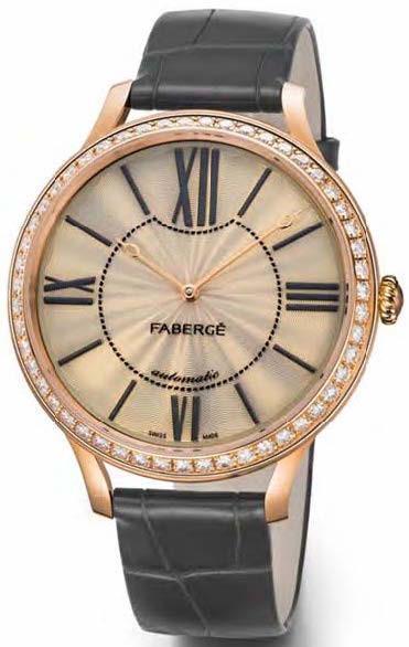 Faberge Watch Lady 18ct Rose Gold Opalescent Enamel Dial - Gold