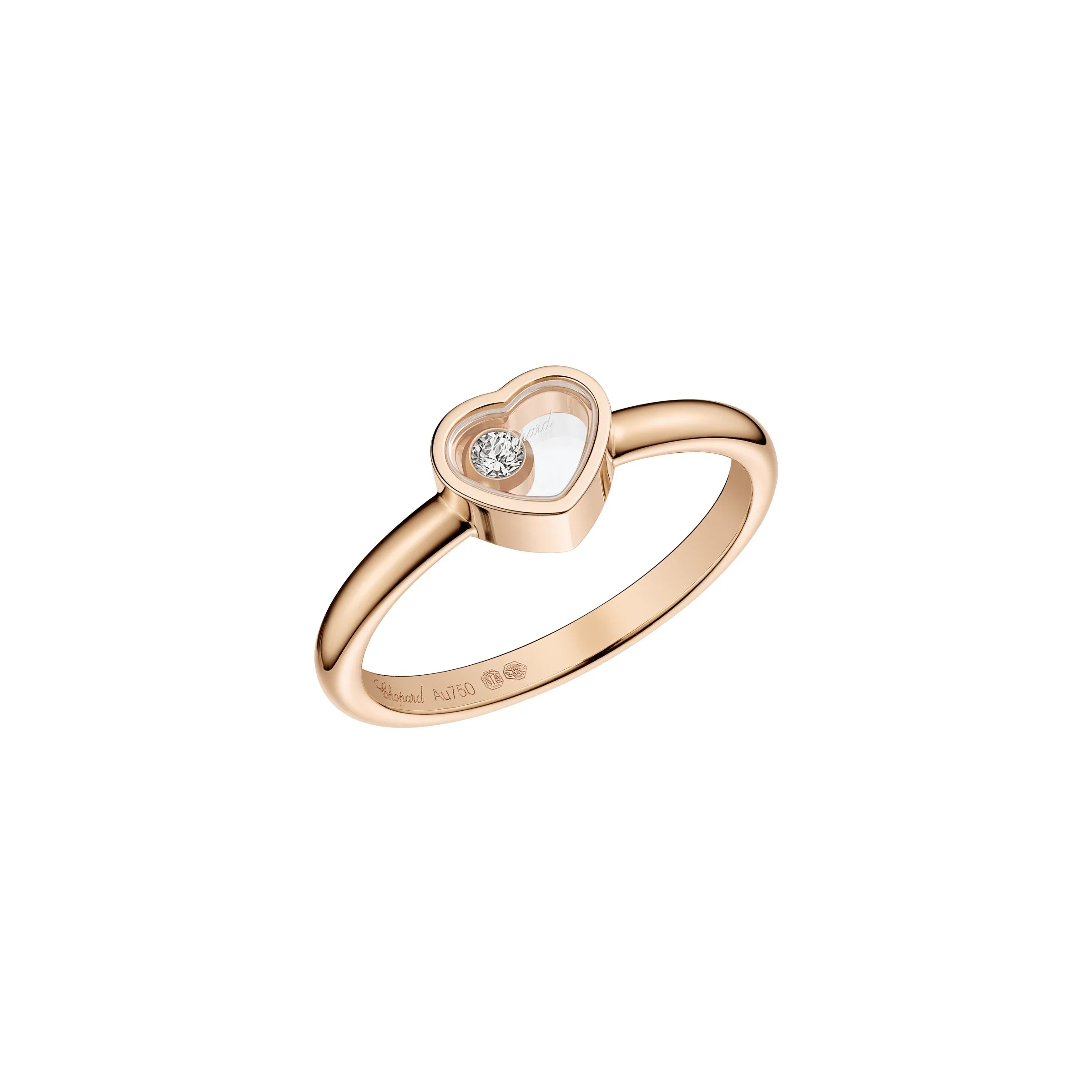 Chopard My Happy Hearts 18ct Rose Gold 0.05ct Diamond Ring - 57