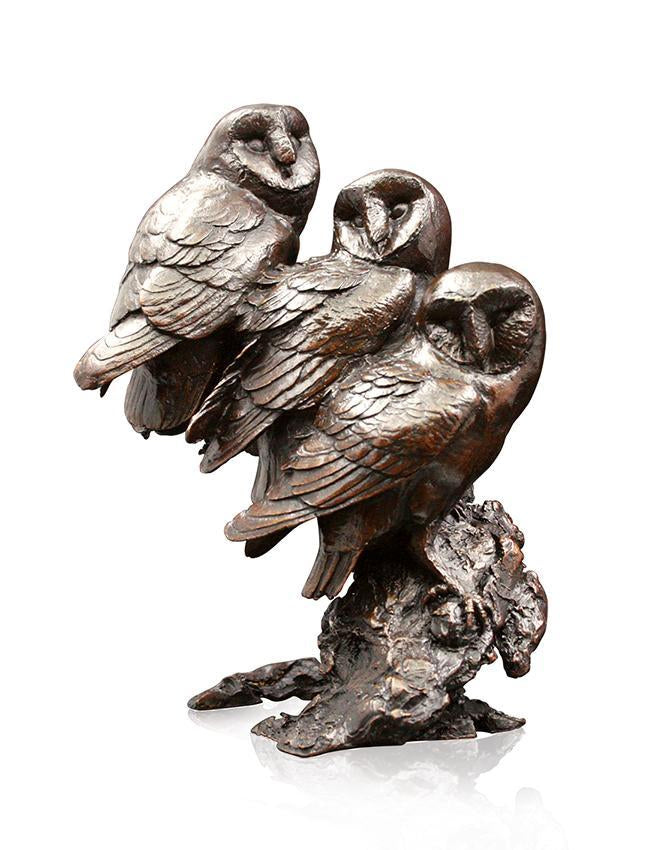 Art In Bronze Watchful Owls Figurine