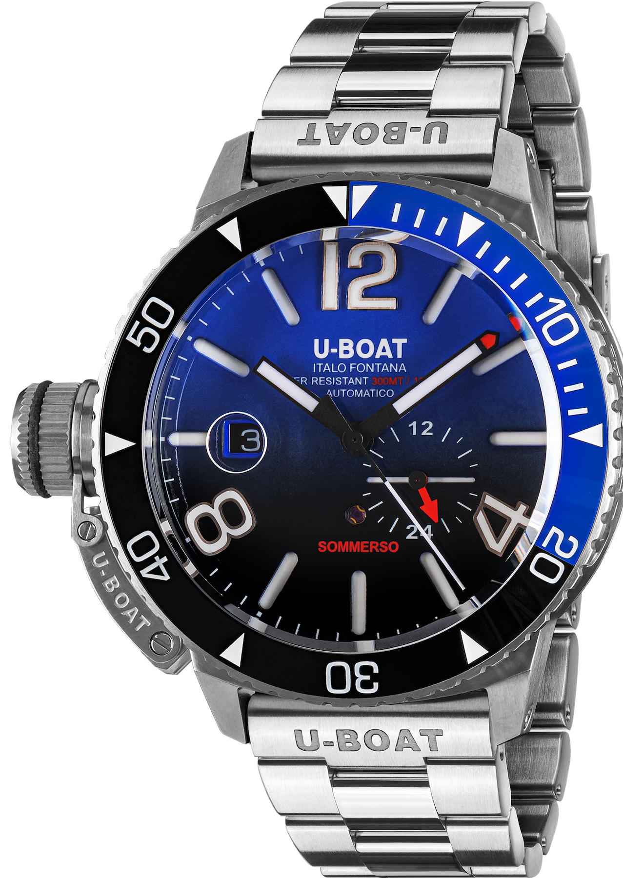 U-Boat Watch Sommerso Ghiera Ceramica Bicolore Quadrante Blue Bracelet