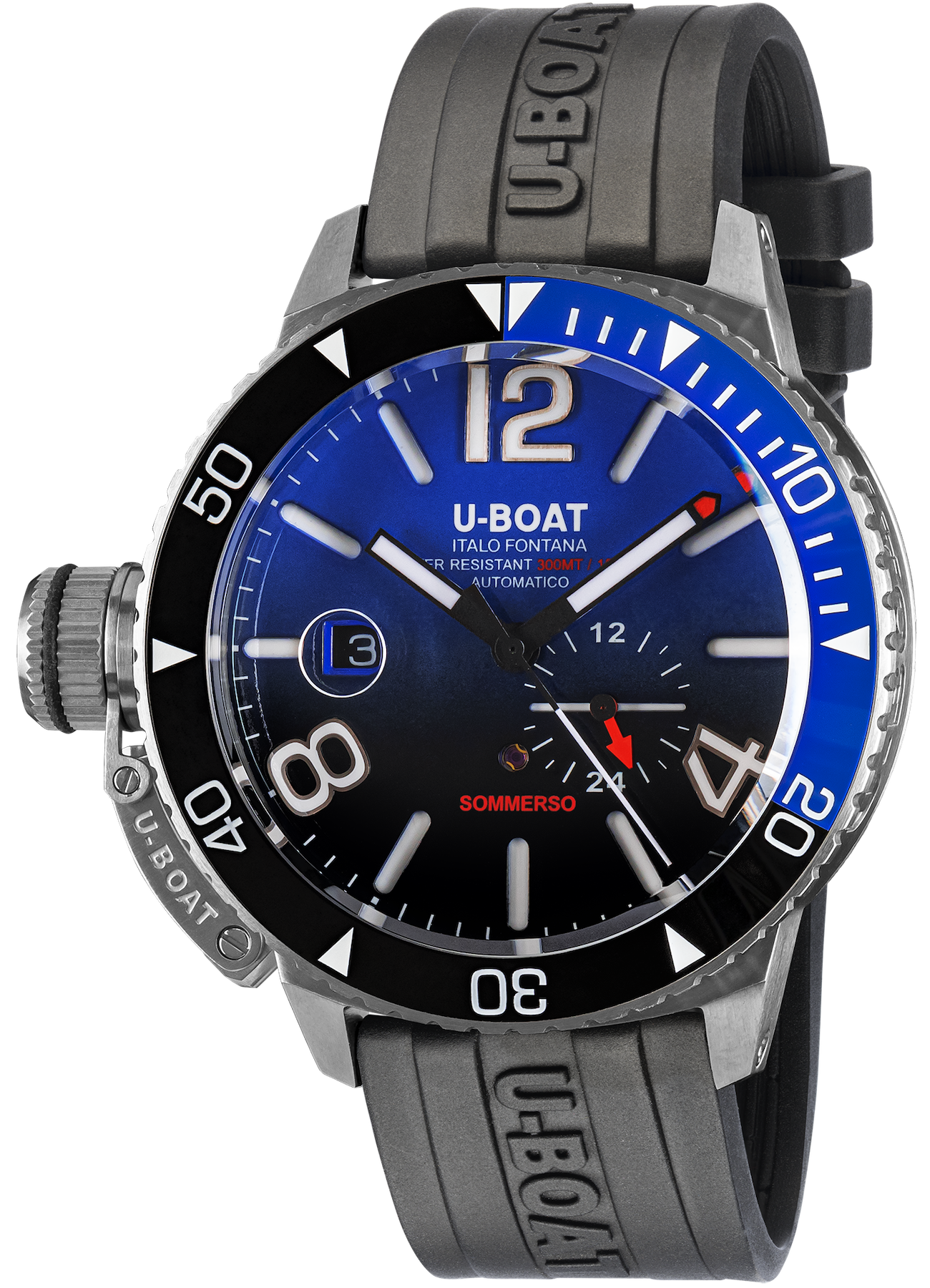 U-Boat Watch Sommerso Ghiera Ceramica Bicolore Quadrante Blue
