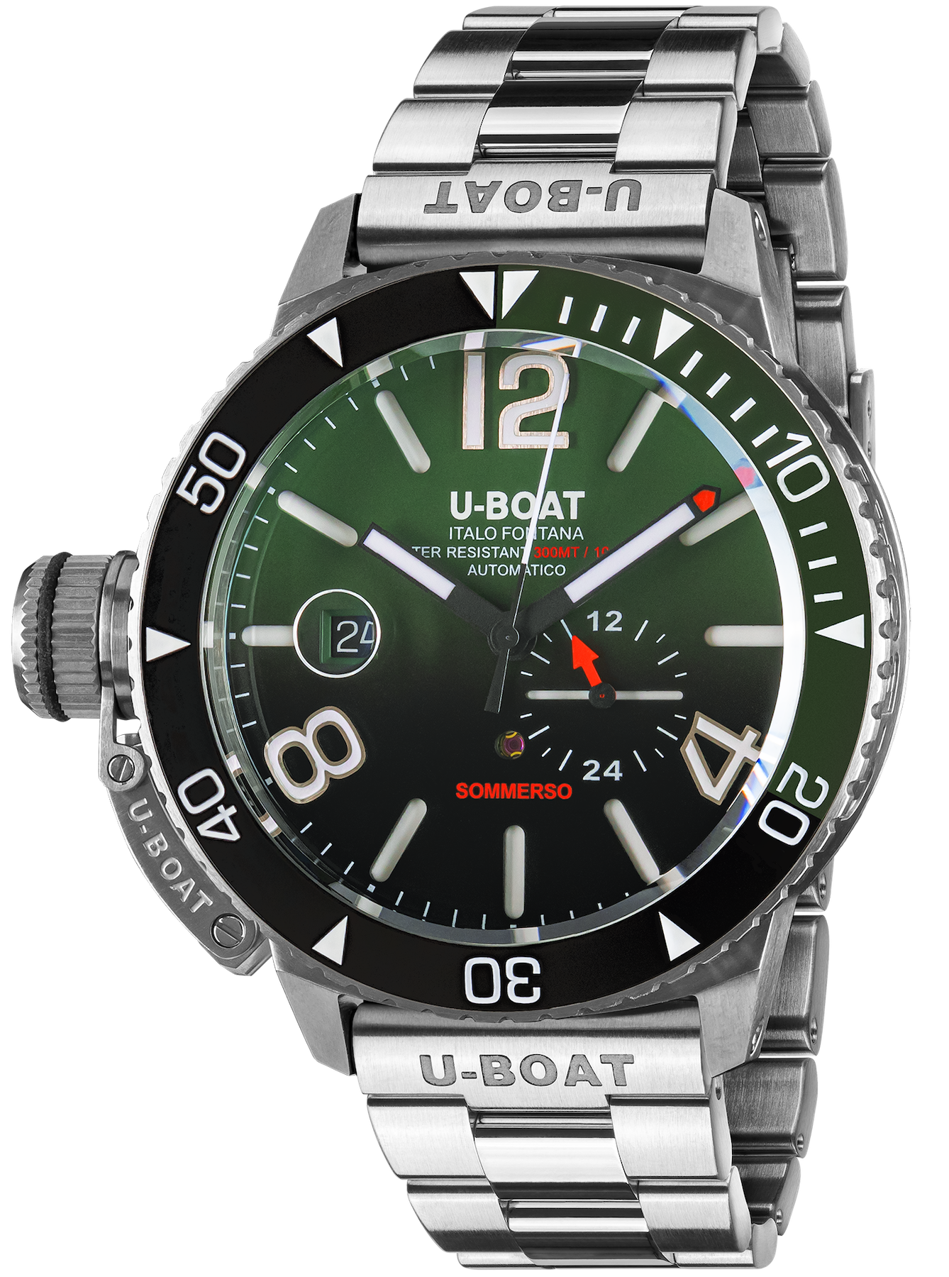 U-Boat Watch Sommerso Ghiera Ceramica Bicolore Quadrante Green Bracelet