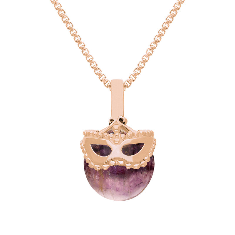 9ct Rose Gold Blue John Zodiac Gemini 9mm Bead Pendant - Rose Gold