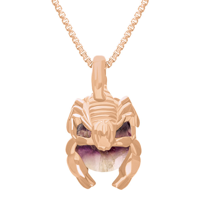 9ct Rose Gold Blue John Zodiac Scorpio 9mm Bead Pendant - Rose Gold