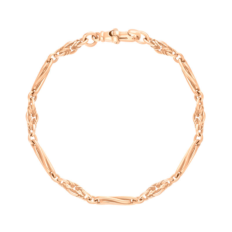 9ct Rose Gold Twist Byzantine Handmade Bracelet
