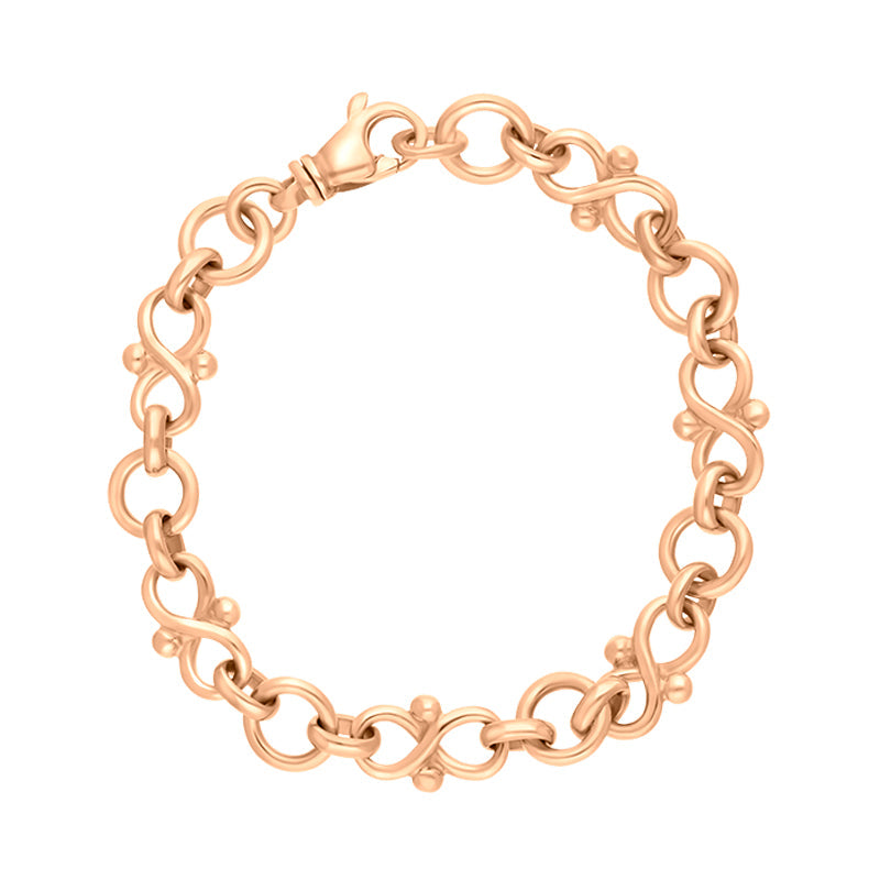 9ct Rose Gold Infinity Link Handmade Bracelet