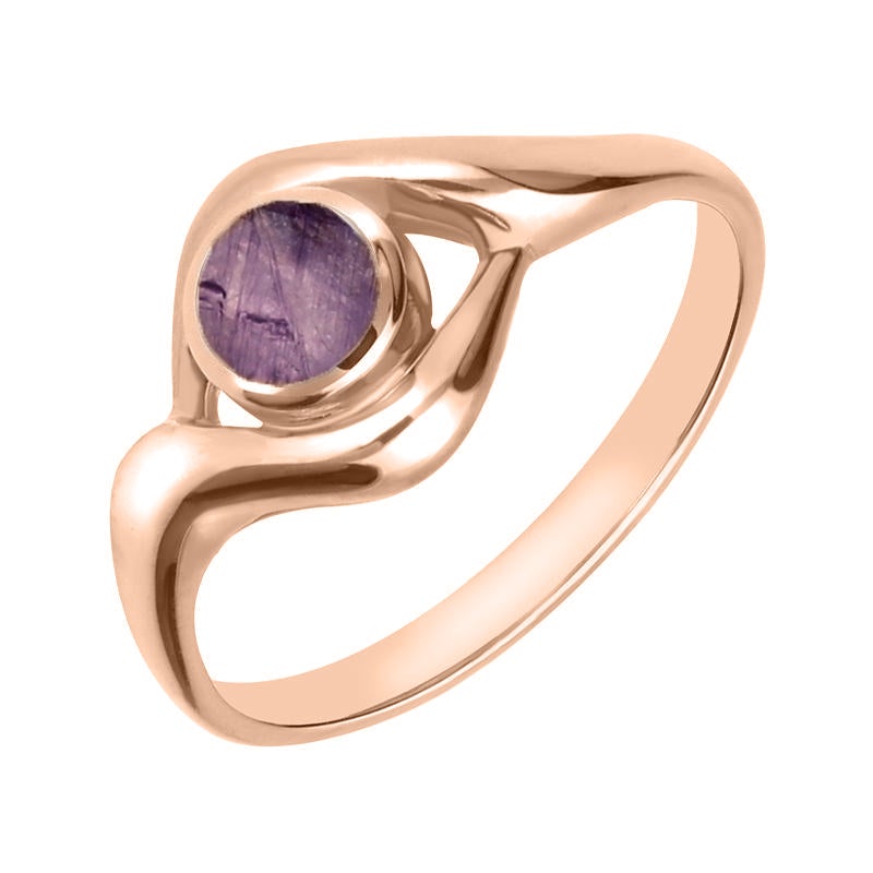 9ct Rose Gold Blue John Round Twist Ring - Rose Gold