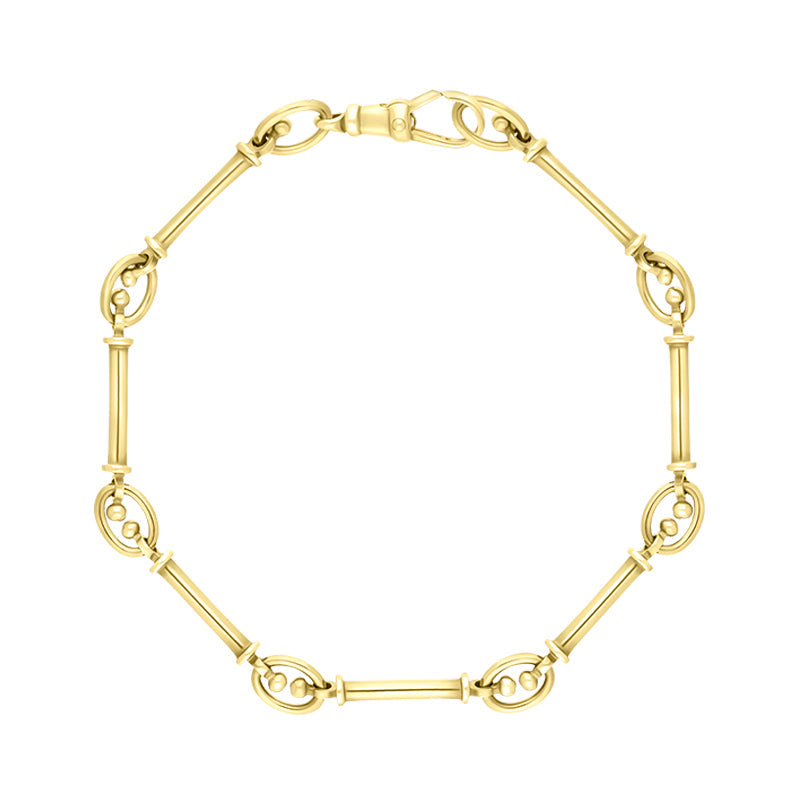 9ct Yellow Gold Handmade Baton Link Bracelet