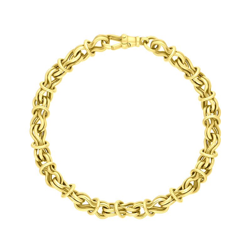 9ct Yellow Gold Multi Link Handmade Bracelet