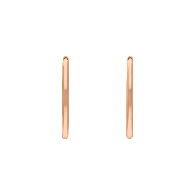 9ct Rose Gold 24mm Round Hoop Earrings - Gold