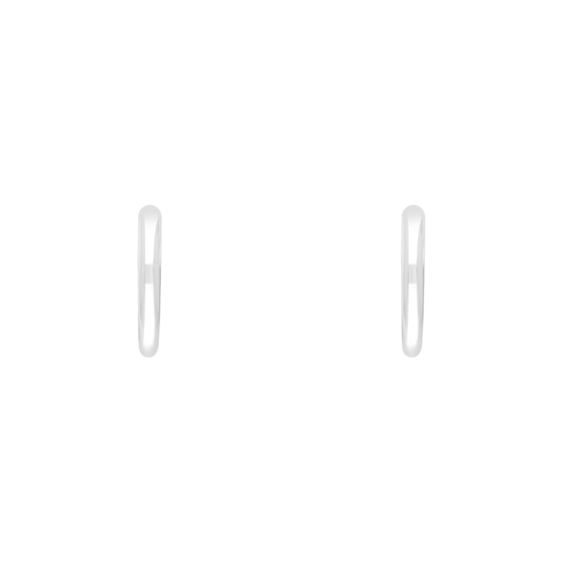 9ct White Gold Round Hoop Earrings - Gold