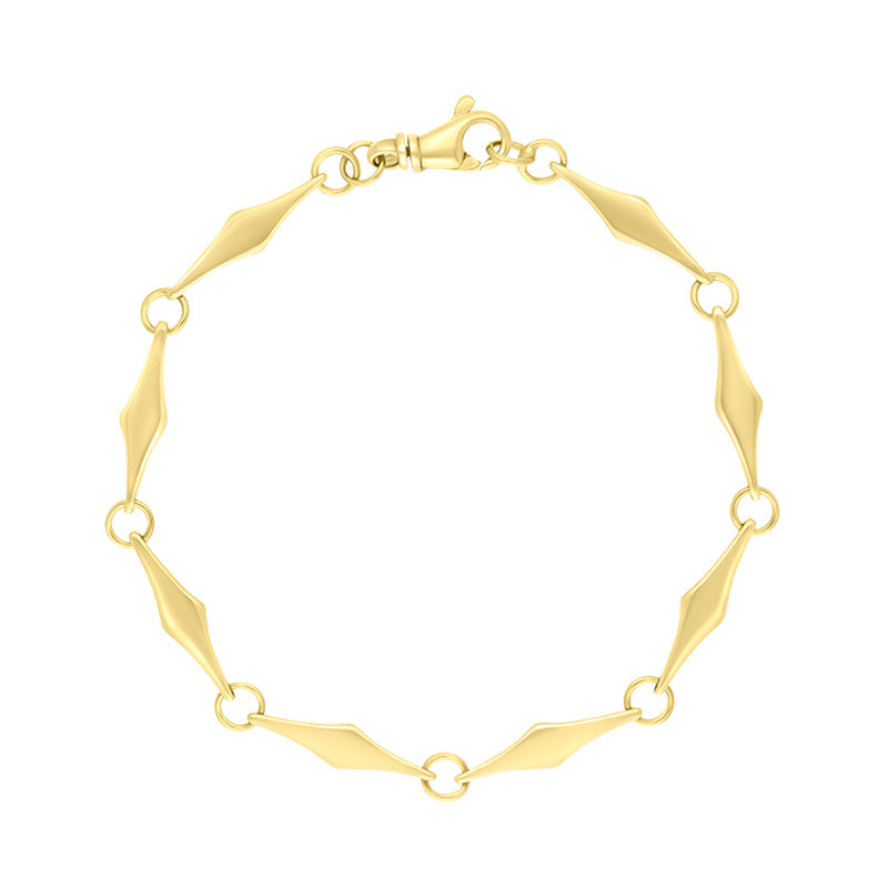 9ct Yellow Gold Rhombus Handmade Bracelet