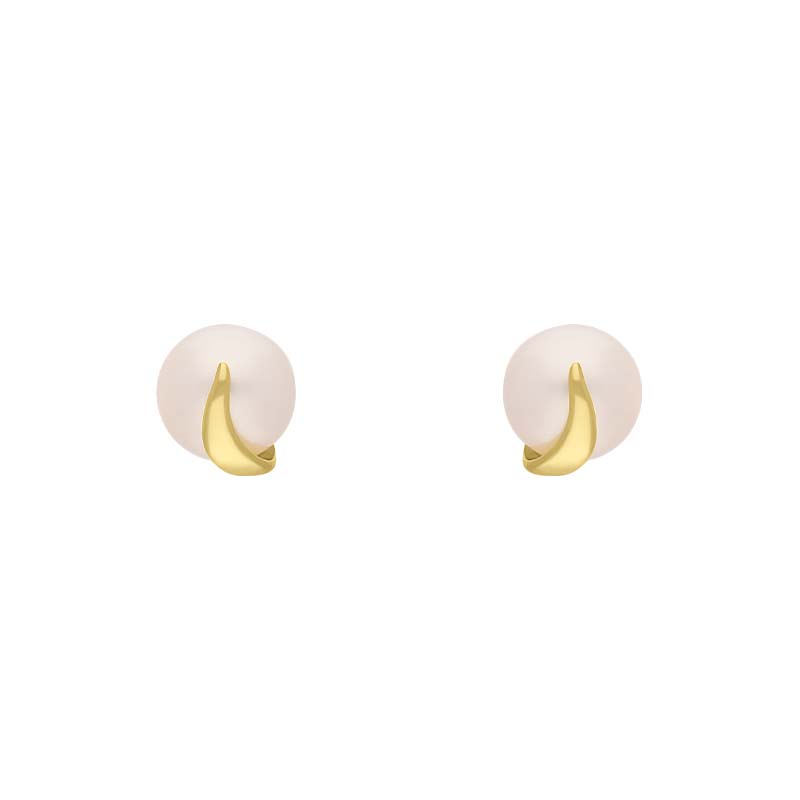 9ct Yellow Gold Freshwater Pearl Stud Earrings - Gold