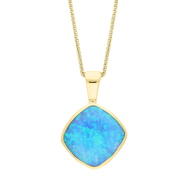 9ct Yellow Gold Opal Pendant Necklace - Gold