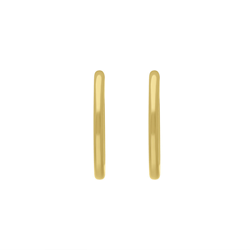 9ct Yellow Gold Round Hoop Earrings - Gold