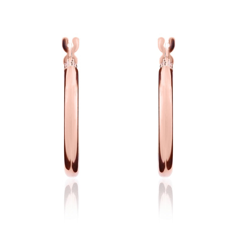 9ct Rose Gold 18.5mm Hoop Earrings