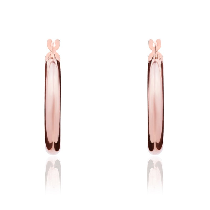 9ct Rose Gold 21mm Hoop Earrings