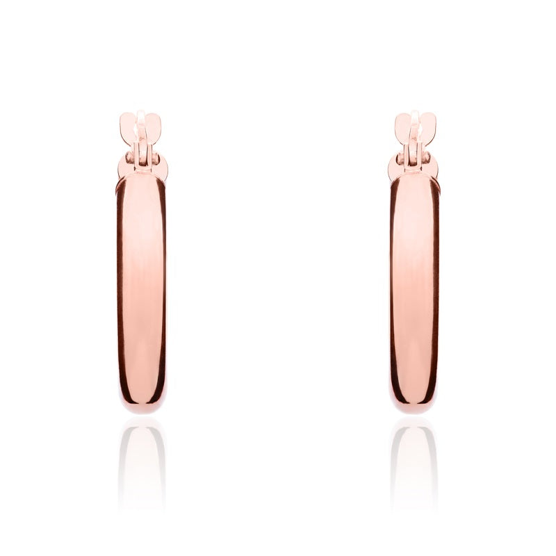 9ct Rose Gold 17mm Hoop Earrings