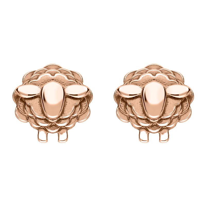 9ct Rose Gold Sheep Stud Earrings