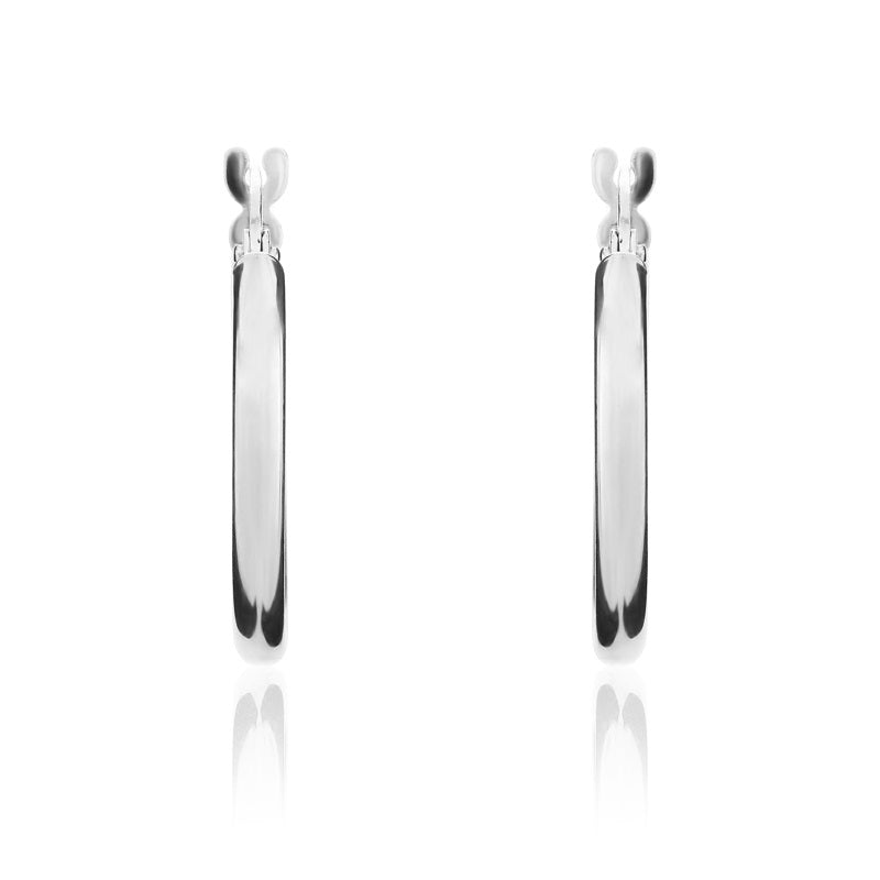 9ct White Gold 18.5mm Hoop Earrings