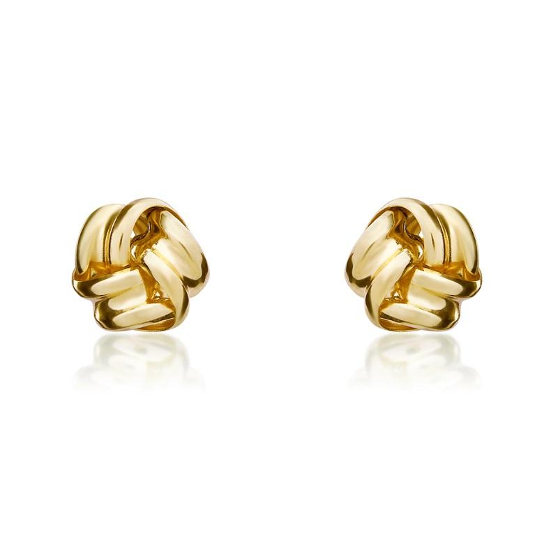 9ct Yellow Gold 4mm Knot Stud Earrings