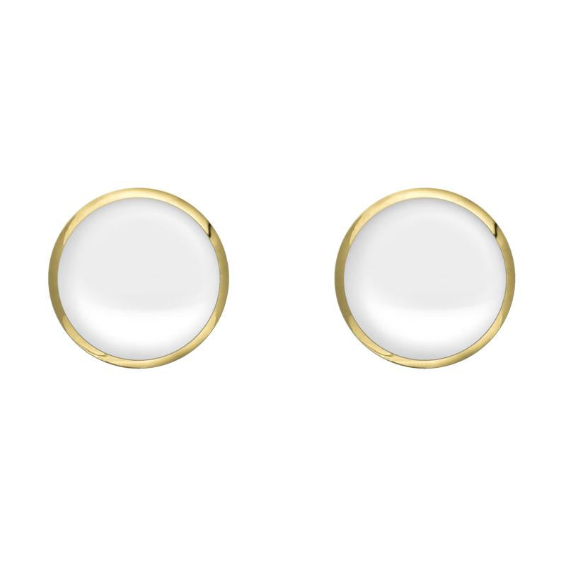 9ct Yellow Gold Bauxite 6mm Classic Medium Round Stud Earrings