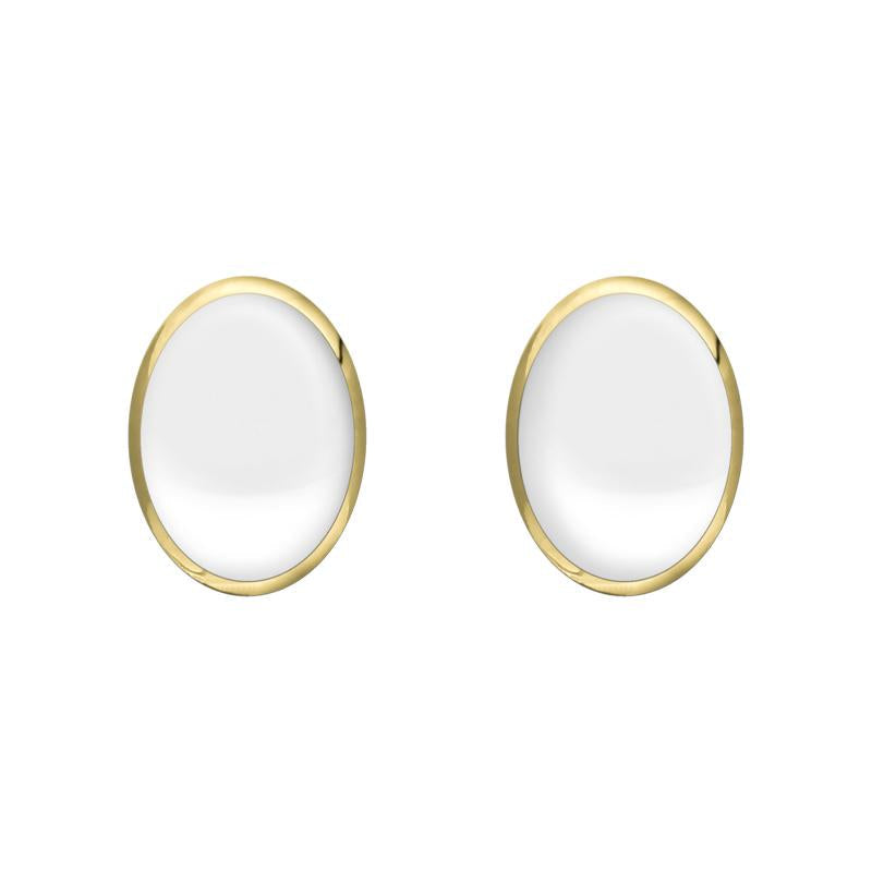 9ct Yellow Gold Bauxite 7 x 5mm Classic Small Oval Stud Earrings