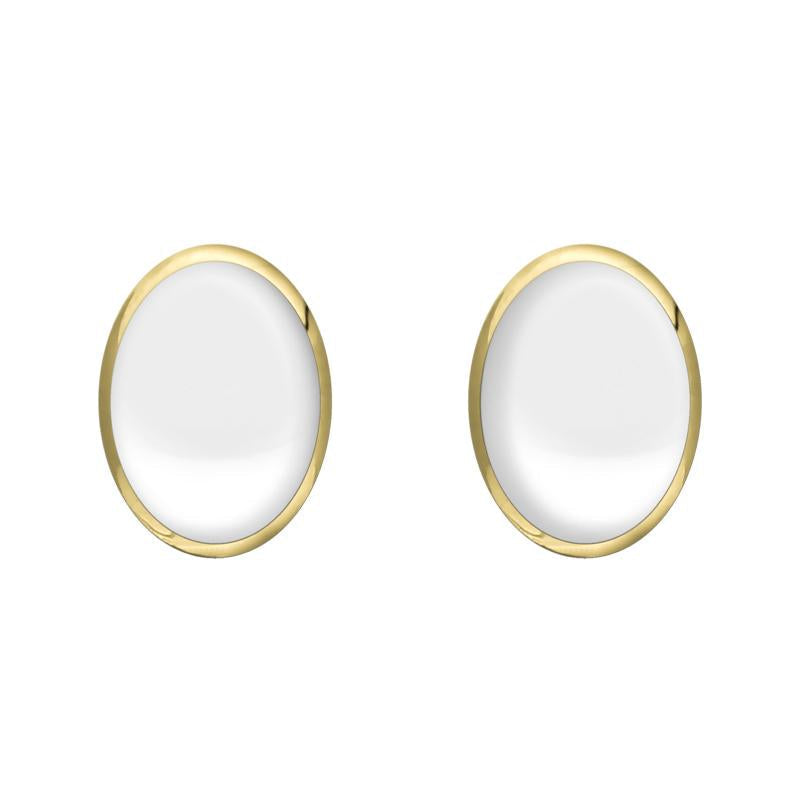 9ct Yellow Gold Bauxite 8 x 6mm Classic Medium Oval Stud Earrings