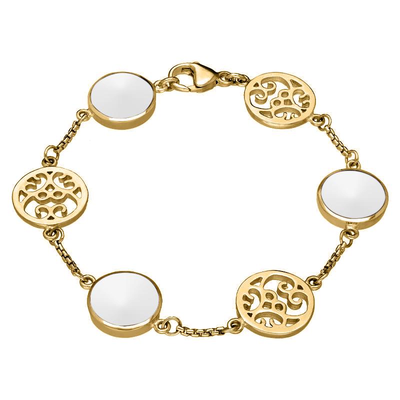 9ct Yellow Gold Bauxite Flore Filigree Bracelet