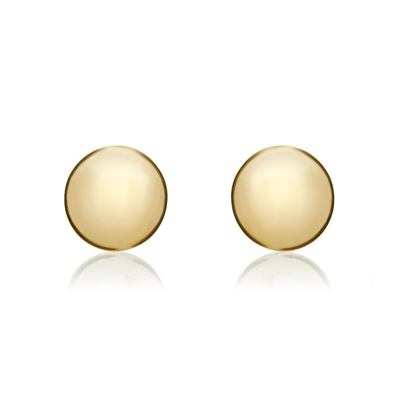 9ct Yellow Gold 7mm Button Stud Earrings