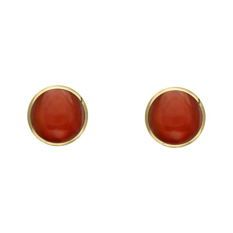 9ct Yellow Gold Carnelian 4mm Classic Small Round Stud Earrings