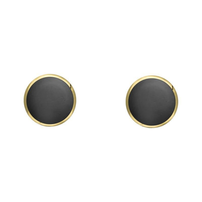 9ct Yellow Gold Hematite 4mm Classic Small Round Stud Earrings