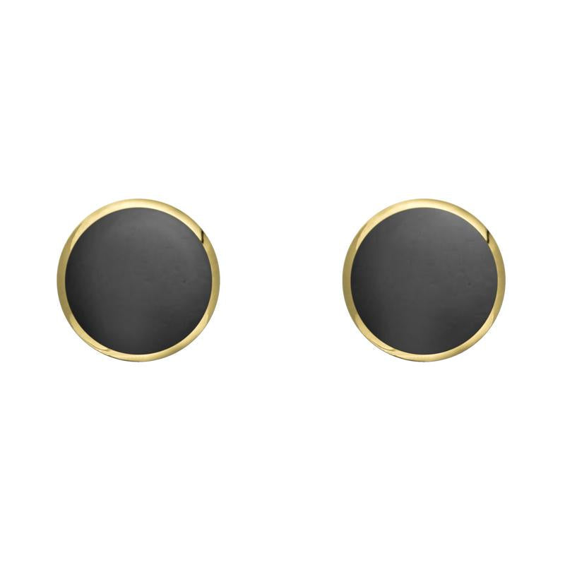 9ct Yellow Gold Hematite 5mm Classic Small Round Stud Earrings