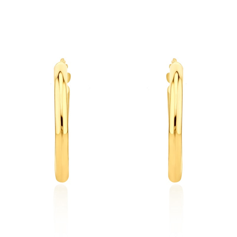 9ct Yellow Gold 14mm Hoop Earrings