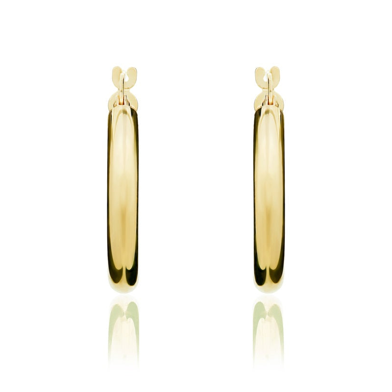 9ct Yellow Gold 21mm Hoop Earrings