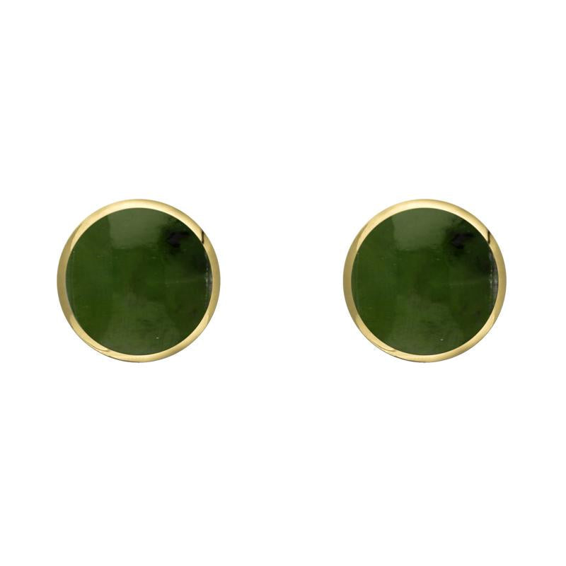 9ct Yellow Gold Jade 5mm Classic Small Round Stud Earrings